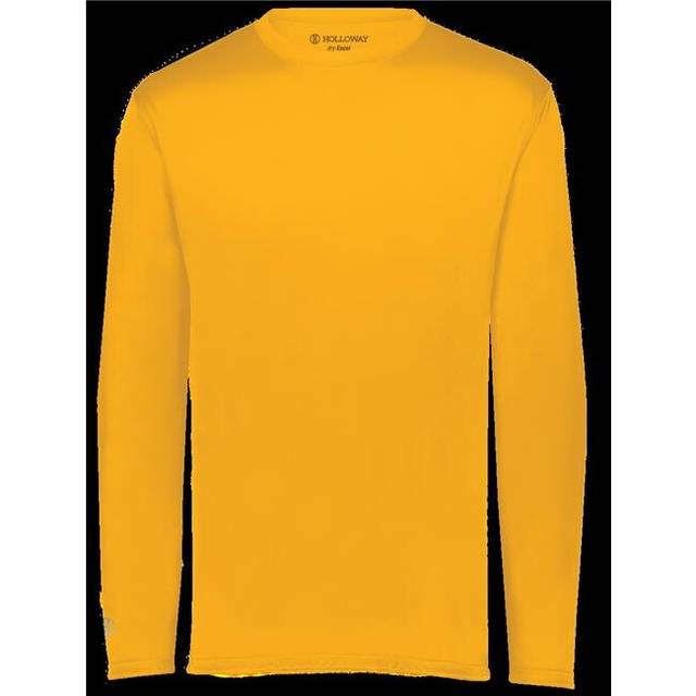 Holloway 222822.025.M Adult Momentum Long Sleeve T-Shirt, Gold - Medium