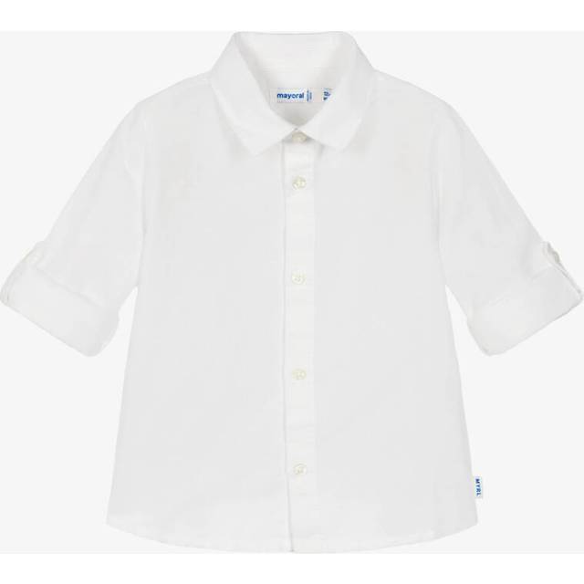 Mayoral Boys White Cotton & Linen Shirt - 3 year