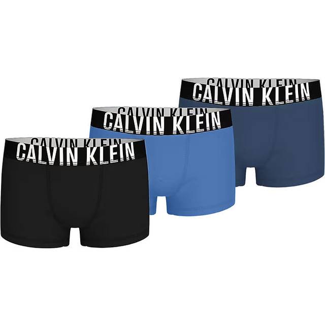 Calvin Klein Boy's Boys 3-Pack Intense Power Boxer Trunks, Blue/black - Size: 12 years/13 years/14 years