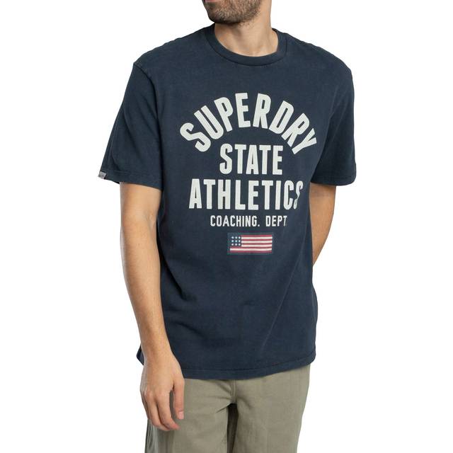 T-shirt Superdry Athletic Ess Graphic - Bleu