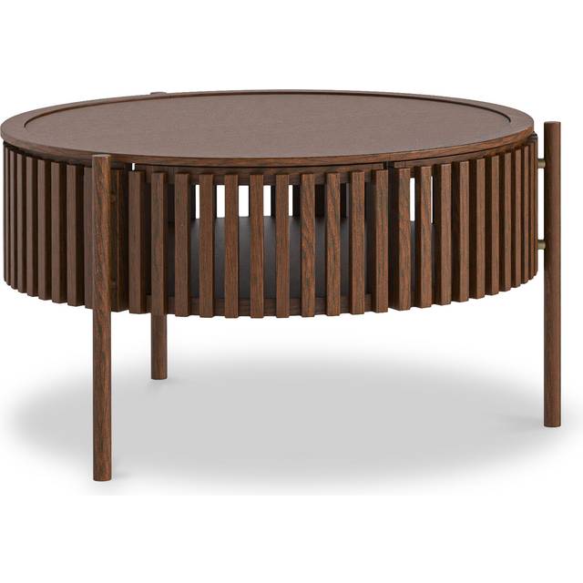 Shorwell Dark Oak Slatted Story 1 Door Coffee Table | Roseland