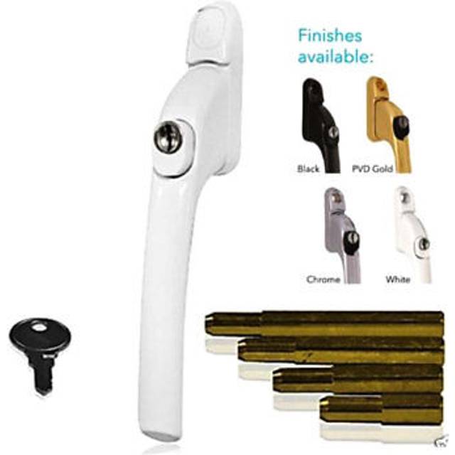 Versa inline retro-fit espag upvc window handle, white, chrome gold, black