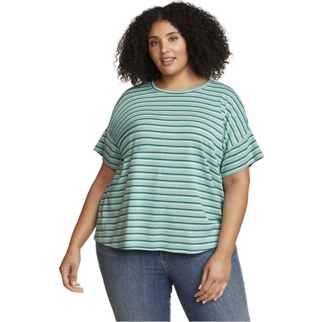 Eddie Bauer Womens/Ladies Favorite Stripe Drop Shoulder Short-Sleeved T-Shirt XXL