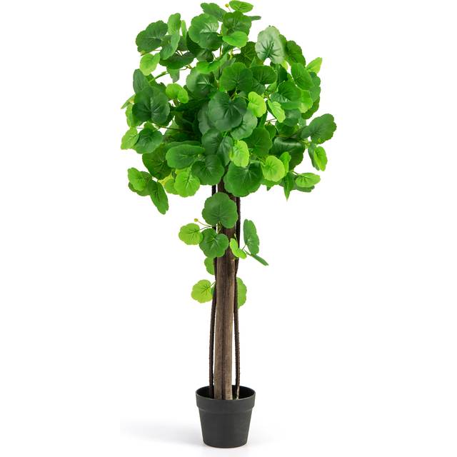 Costway Crab Apple Tree Artificial Plant In Pot 3.6ft - Green - 120 x 23 x 23cm