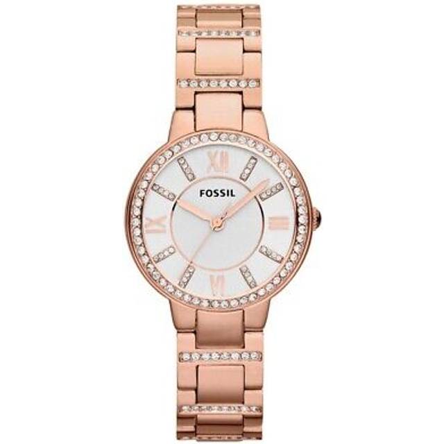 Fossil rose gold womens analogue watch virginia es3284