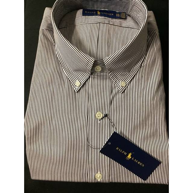 Ralph lauren black & white pinstripe long sleeve button down core shirt xxl