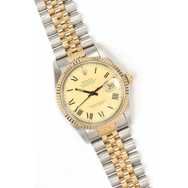 Rolex Datejust watch in gold and stainless steel Ref: 1601 Circa 1970
