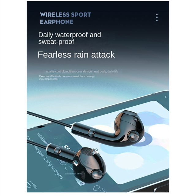 Neck Type Headset Stereo Noise Reduction Universal Sport Ear Mic Wireless Bluetooth