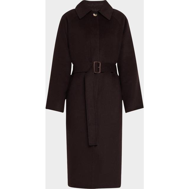 Juliette Long Brushed Wool Coat - HICKORY - Small