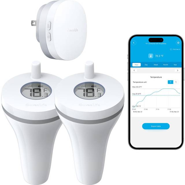 GoveeLife Smart Pool Thermometer with Smart Gateway  Digital Swimming Pool Thermometer Temperature Monitor with IPX7 Waterproof