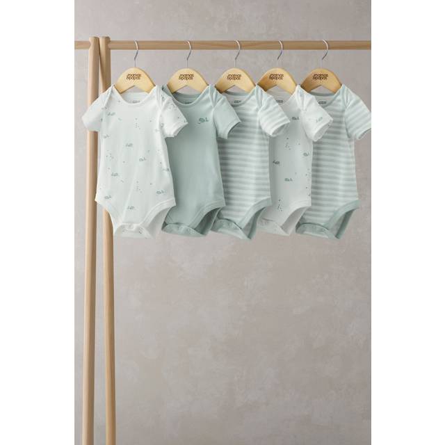 Whale Short Sleeve Bodysuits (Set of 5) - BLUE - Up To 1 Month