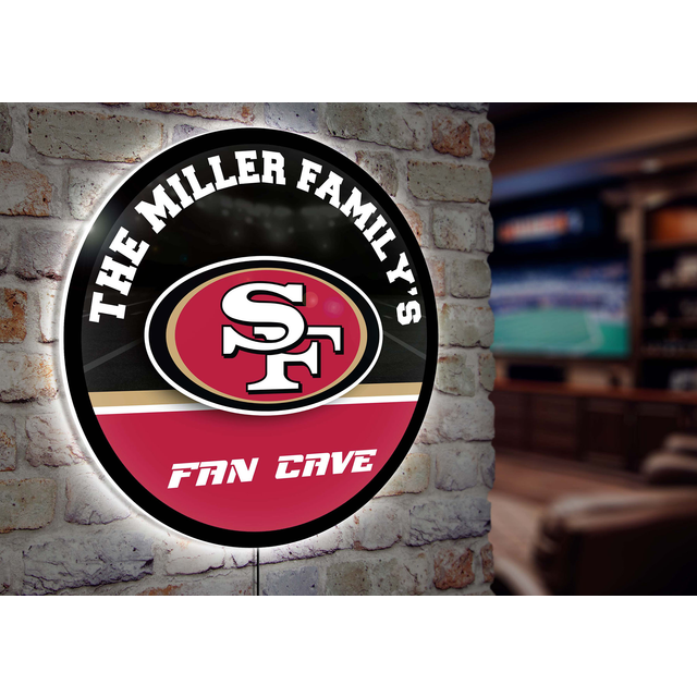 San Francisco 49ers Personalized 23" Round LED Wall Sign