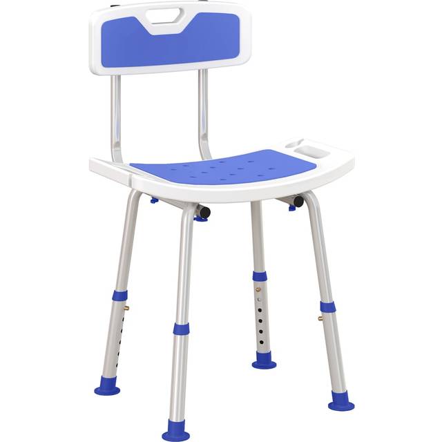 HOMCOM Blue Adjustable Shower Stool