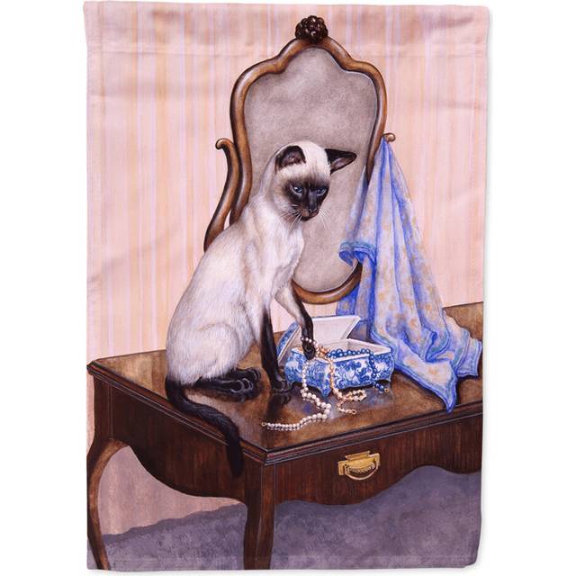 Caroline's Treasures BDBA0242CHF On The Dresser Siamese cat Canvas House Flag  Large  Multicolor