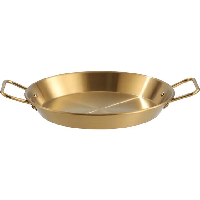 Paella Pan Stainless Steel Dual Handle Versatile Seafood Lobster Plate Paella Cookware for Home