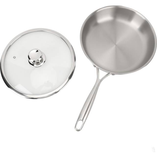 Frying Pan Stainless Steel Alloy Aluminum Stick Resistant Multipurpose Metal Skillet Cooking L