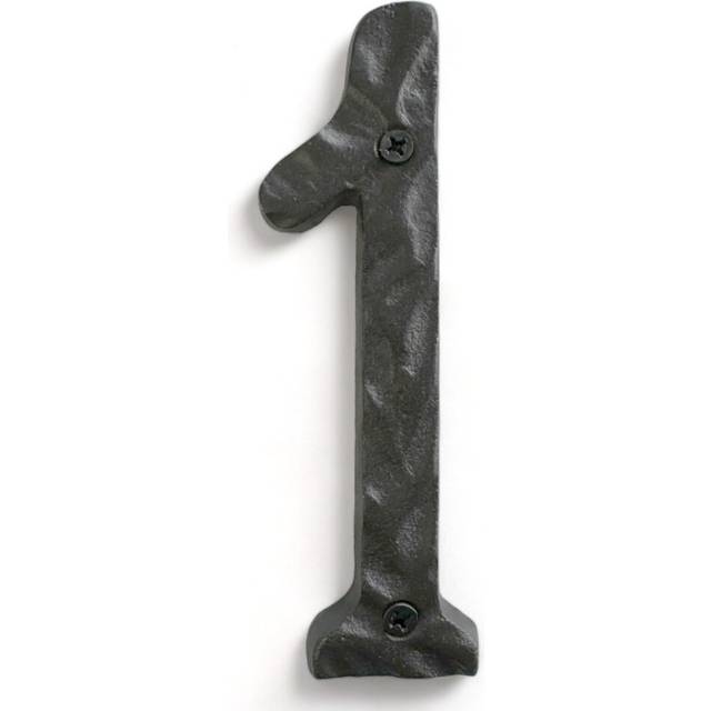 NACH House Numbers for Outside  5.5 inch Black Address Numbers for House - Number 1 - Rustic Numbers for Outside with Mounting Hardware