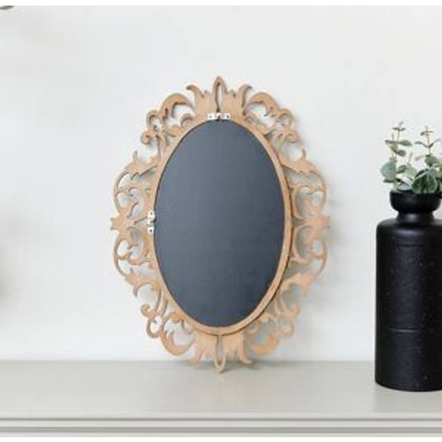 Ornate Vintage Framed Washed Wooden Wall Mirror 48cm x 65cm Material: New Products