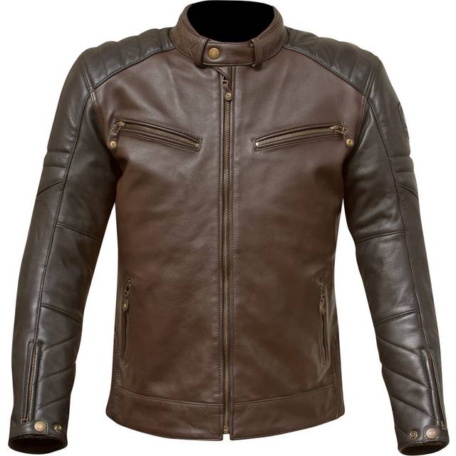 Merlin Chase Motorcycle Leather Jacket, brown, Size XL for Men
