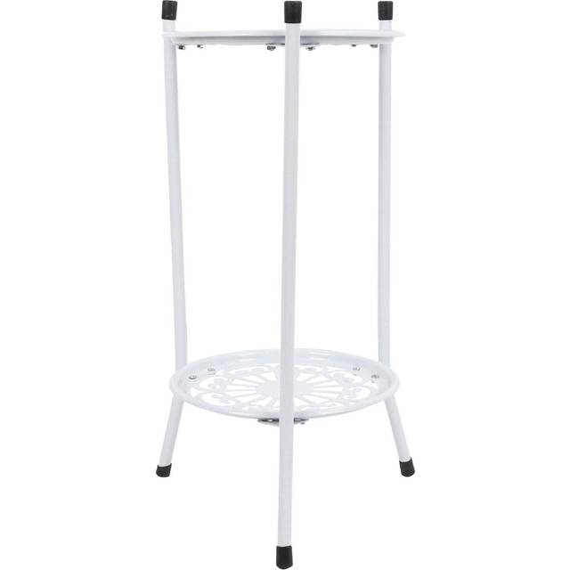 2 Tier Metal Plant Stand Flower Pot Holder Display Shelf Rack Home Decoration Garden white