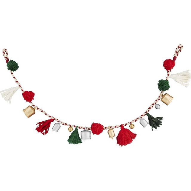 "Mud Pie Christmas Tassel Bell Garland  60""""""""  Multi"