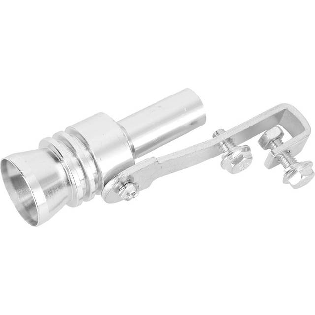 Car Modification Tail Throat Exhaust Pipe Whistle Aluminium Alloy Silver TC L