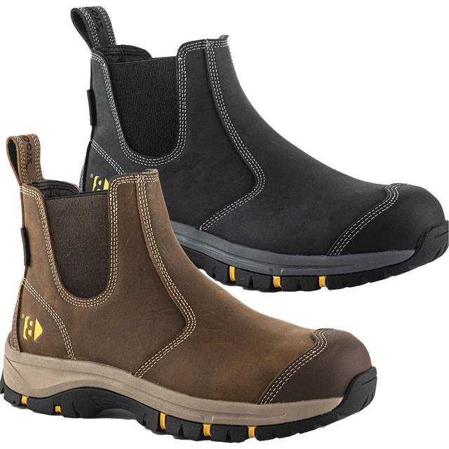 Mens buckbootz wizd2 pull on s7s dealer chelsea safety ankle boots sizes 7 to 12