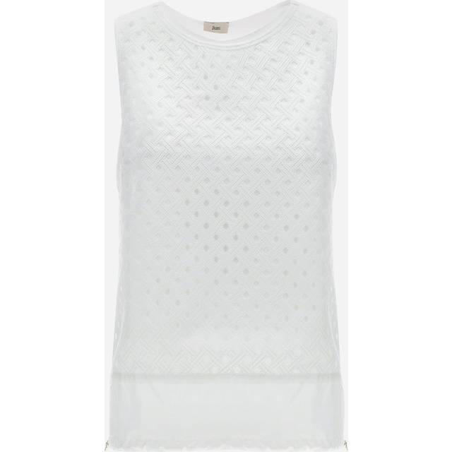 Herno Tank Top In Chic Cotton Jersey And Crochet Lace - Female T-shirts & Tops White 42