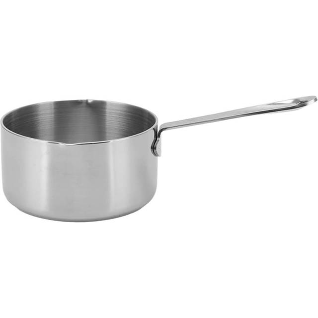 Stainless Steel Butter Warmer Flat Bottom Milk Pot with Double Diversion Mouth Hanging Hole for L