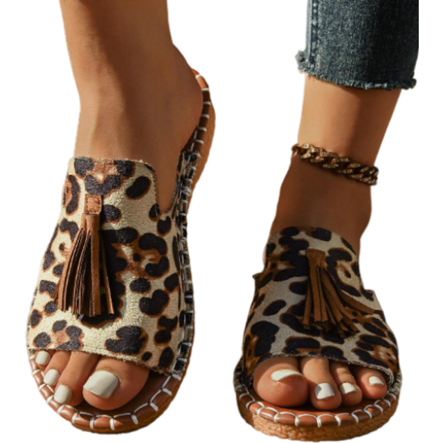 SHEIN Women&#39;s Fringe Decoration Flat Sandals, Beach Wetland Water-Resistant Slippers, Ladies Slip-Resistant Outdoor Fashion All-Match Shoes Valentines