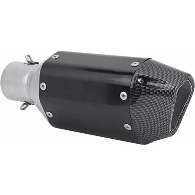 38-51mm Motorcycle Sport Exhaust Muffler Slip on Silencer Stainless Steel Tail Tube High svart