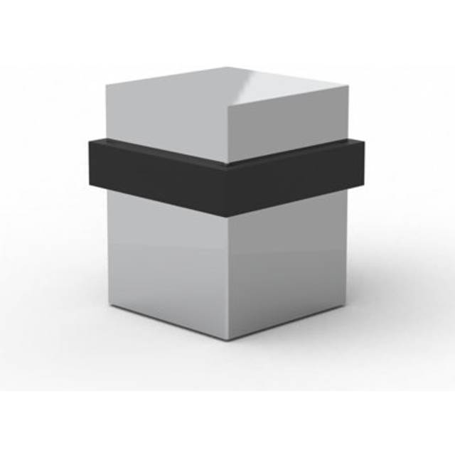 Mega Handles Square Floor Door Stopper - Wall Protectors from Door Knobs - Polished Chrome - 1.5 Inch