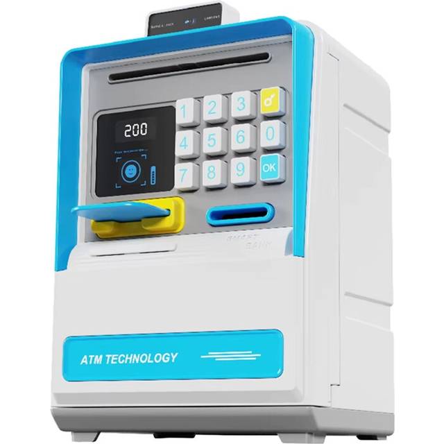 Electronic Safe Money Box with Simulated Recognition, Password-Protected Mini for Coins and Cash Storage