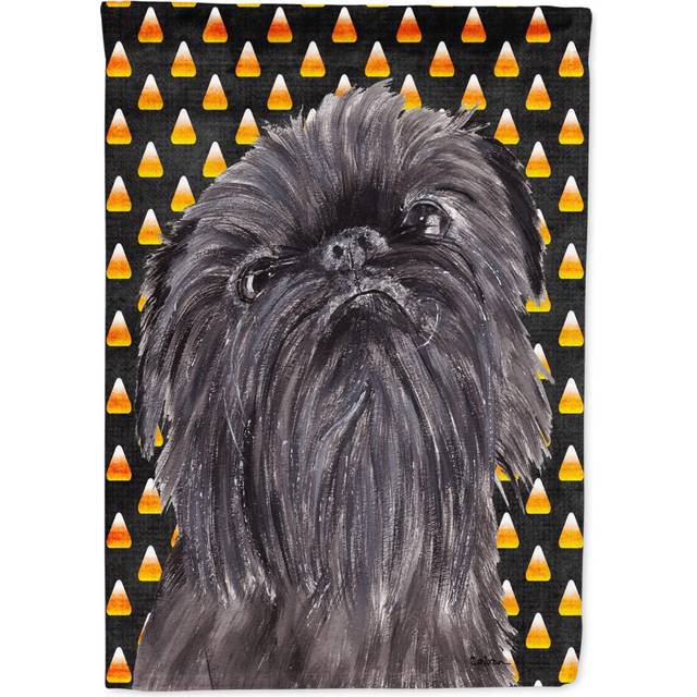 Caroline's Treasures SC9531CHF Brussels Griffon Candy Corn Halloween House Flag Large Porch Sleeve Pole Decorative Outside Yard Banner Artwork Wall Ha
