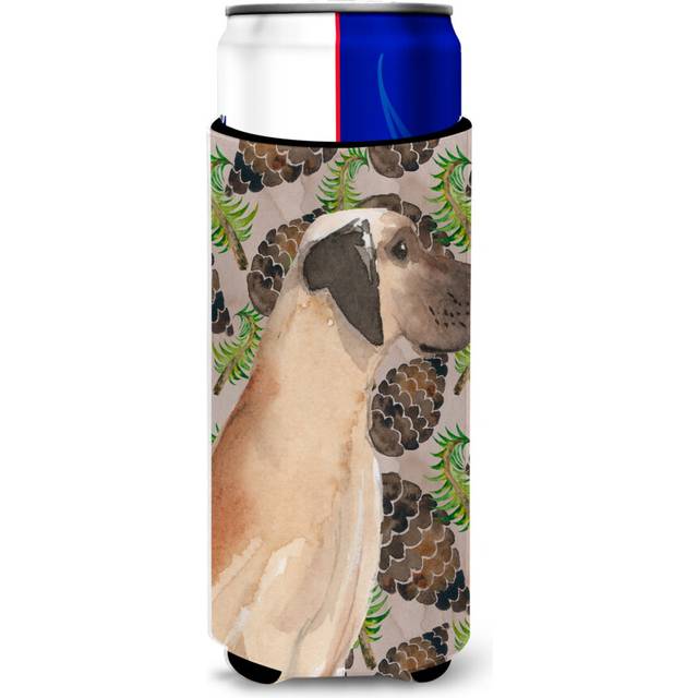 Caroline's Treasures Fawn Natural Dane Pine Cones Decorative Can Hugger  Slim  Multicolor