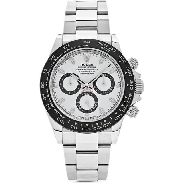 Rolex White 18k Yellow Gold Stainless Steel Cosmograph Daytona Automatic Men's Wristwatch 40 mm