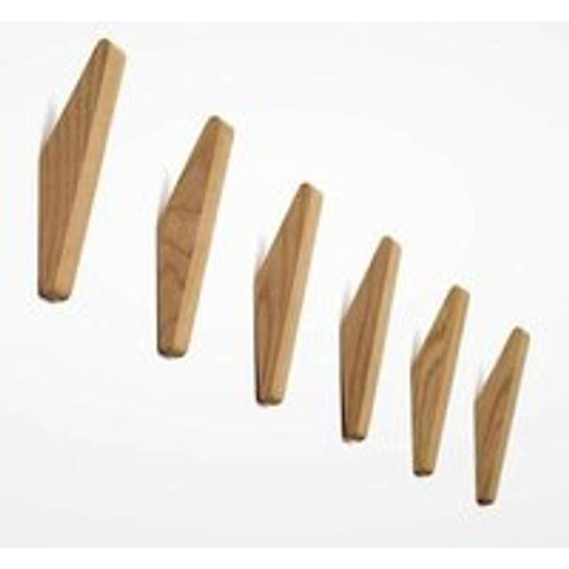Tonchean - Set of 6 Vintage Wooden Coat Hooks, Wooden Coat Hooks, Load Capacity 5 kg, Wall Mounted Coat Hooks, Multi-Purpose Coat Hooks, Key Hooks