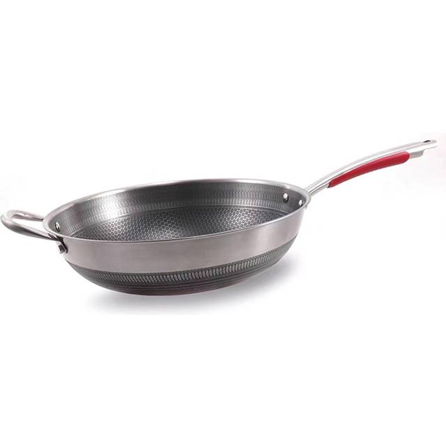 Stainless Steel Fry Pan Evenly Heated Round Bottom Eco Friendly Cooking Saute Pan Kitchen Cookware 32cm/12.6in