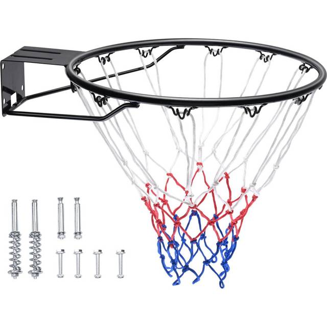 VEVOR Basketball Rim, Wall Door Mounted Basketball Hoop, Heavy Duty Q235 Basketball Flex Rim Goal Replacement with Net, Standard 18" Indoor and Outdoor Hanging Basketball Hoop for Kids Adults