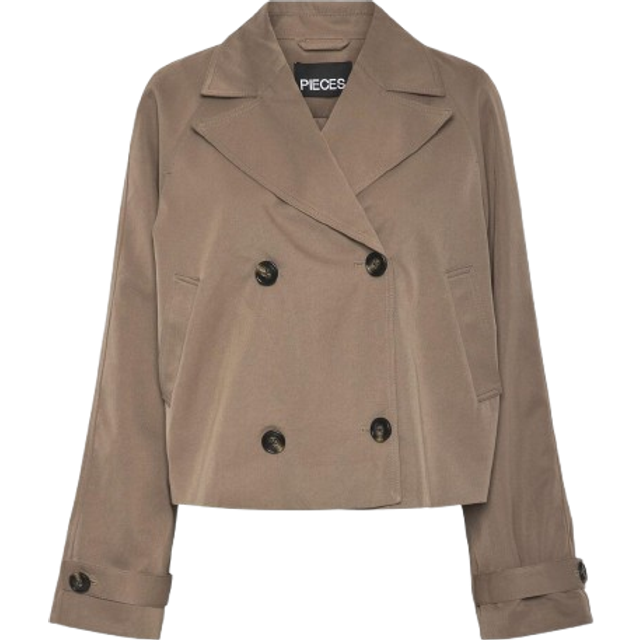 Pieces Pcscarlett LS Short Trenchcoat Noos Dam Jackor Stl. XL - Från Magasin - Brown Lentil (XL)
