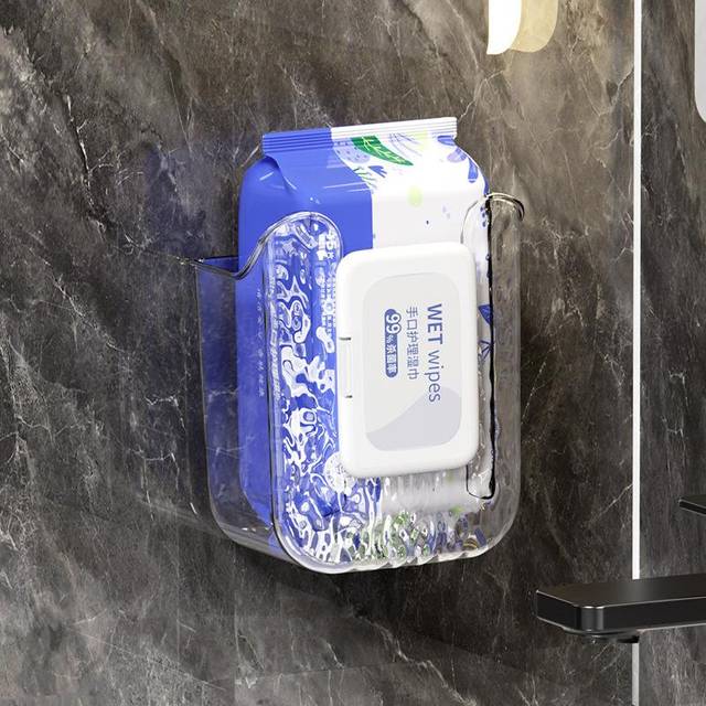 Wet wipes box wall mounted tissue box punch-free face towel storage box toilet bathroom kitchen