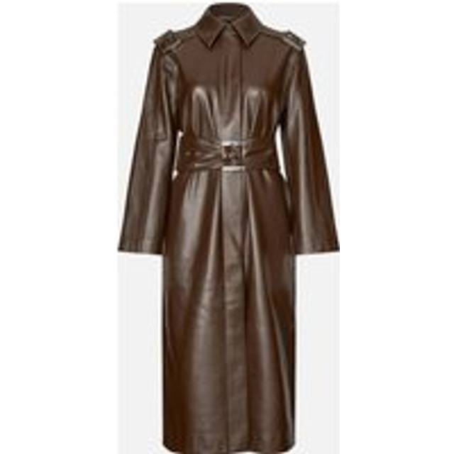 Stine Goya Oversized Faux Leather Trench Coat - XS - Brown