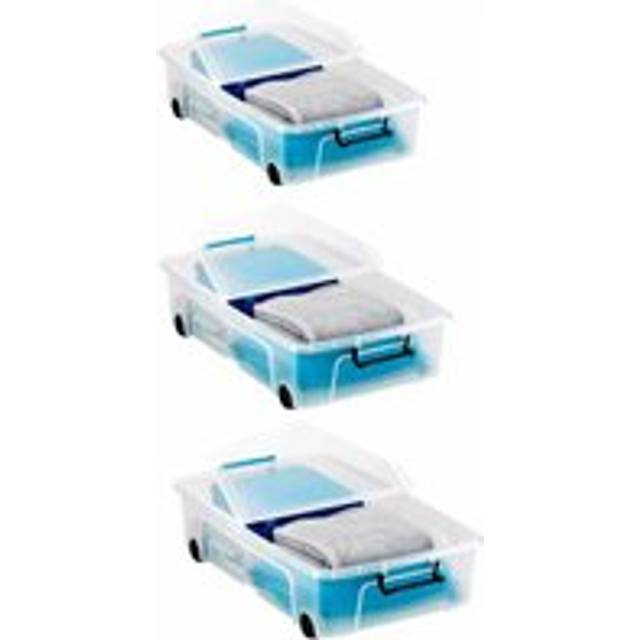 Strata Underbed Smart Box with Wheels 35L Pack of 3, none
