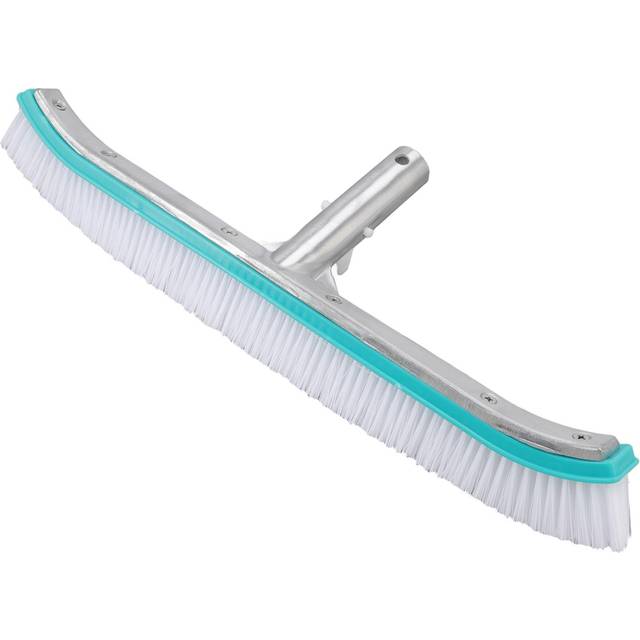18in Swimming Pool Brush Plastic Nylon Stainless Steel Cleaning Tool for Wall Floor Lake Blue