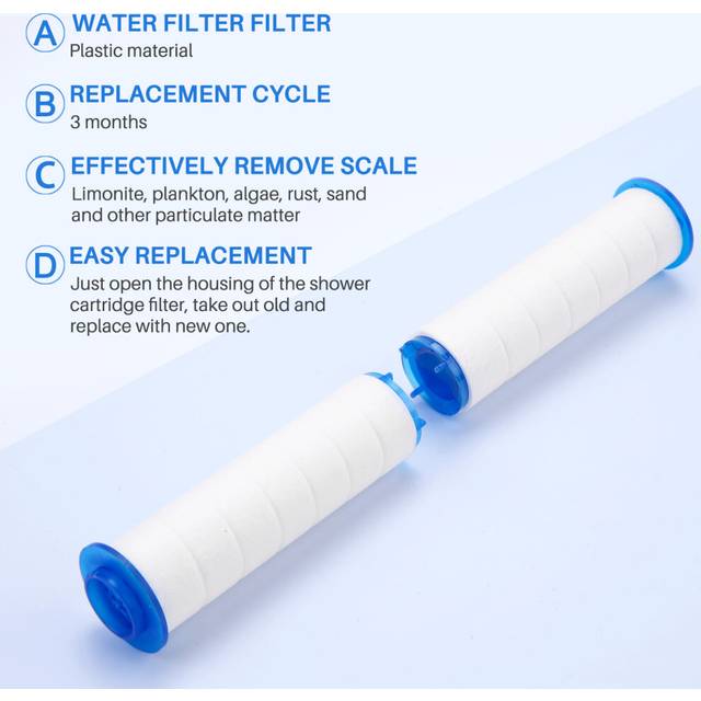 10Pcs Replacement Shower Filter for Hard Water - High Output to Remove Chlorine and Fluoride