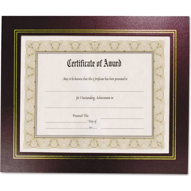 "8.5"""""""" x 11"""""""" Leather Grain Certificate Frame Two Pack  Burgundy"