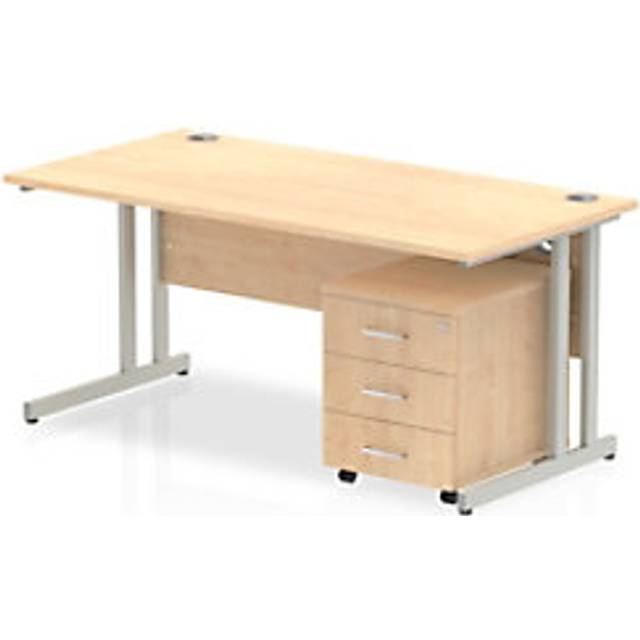 Impulse 1400 Straight Cantilever Workstation with Three drawer mobile