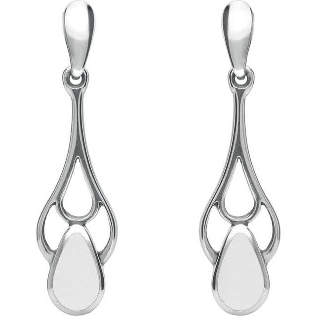 Sterling Silver Bauxite Pear Spoon Drop Earrings