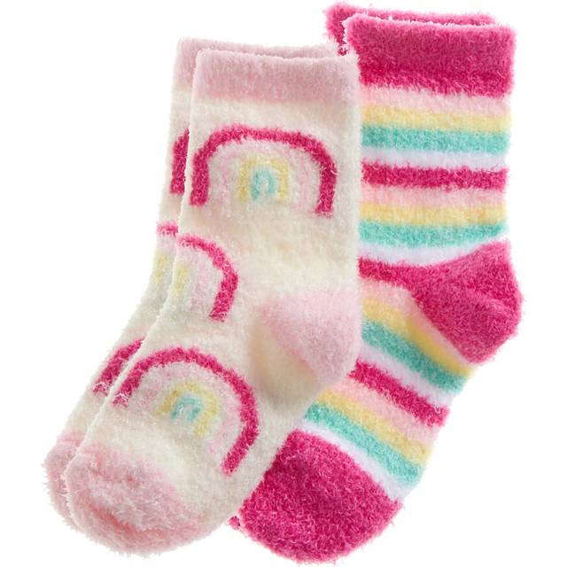 2 pairs baby girls fluffy bed socks snuggle cosy winter socks unicorn rainbow uk