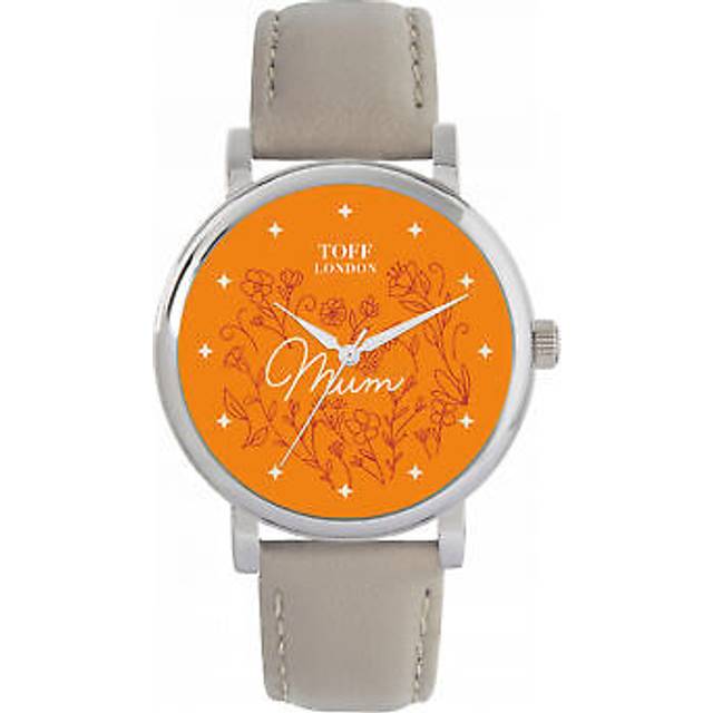 Toff london tlws-90515 ladies orange flowers mum watch